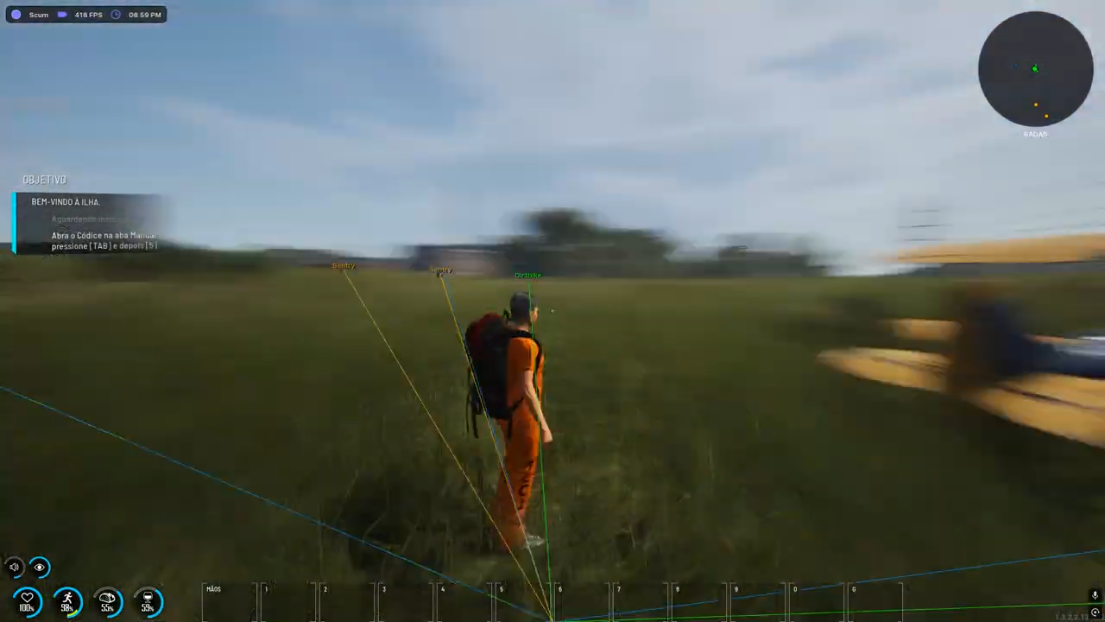 survivor player moving toward extract with loot in Scum